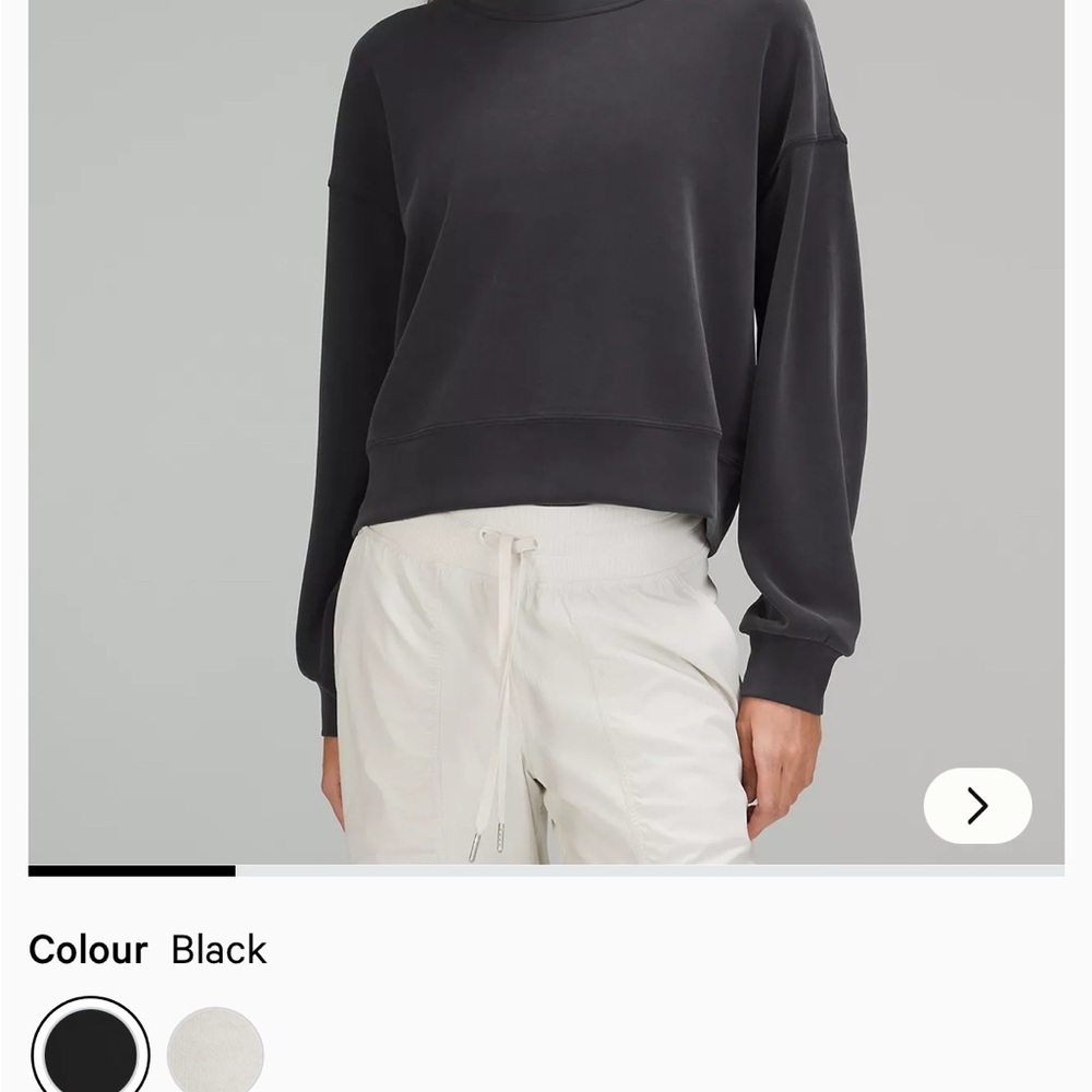 lululemon athletica Black Cropped Softstreme Sweatshirt